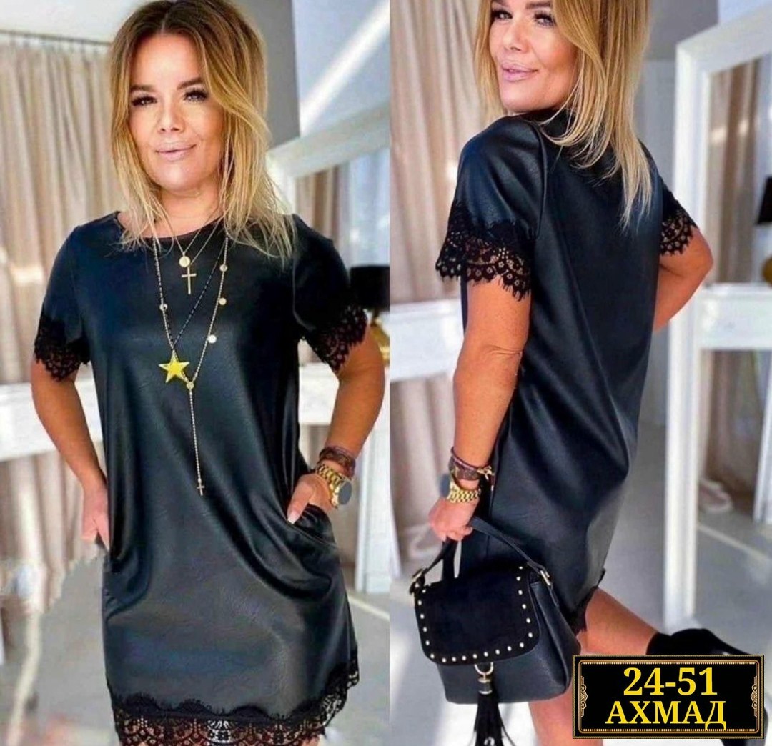 платье из экокожи для полных женщин,платье женской,женское платье с кружевом,платье миди из экокожи,платье туника