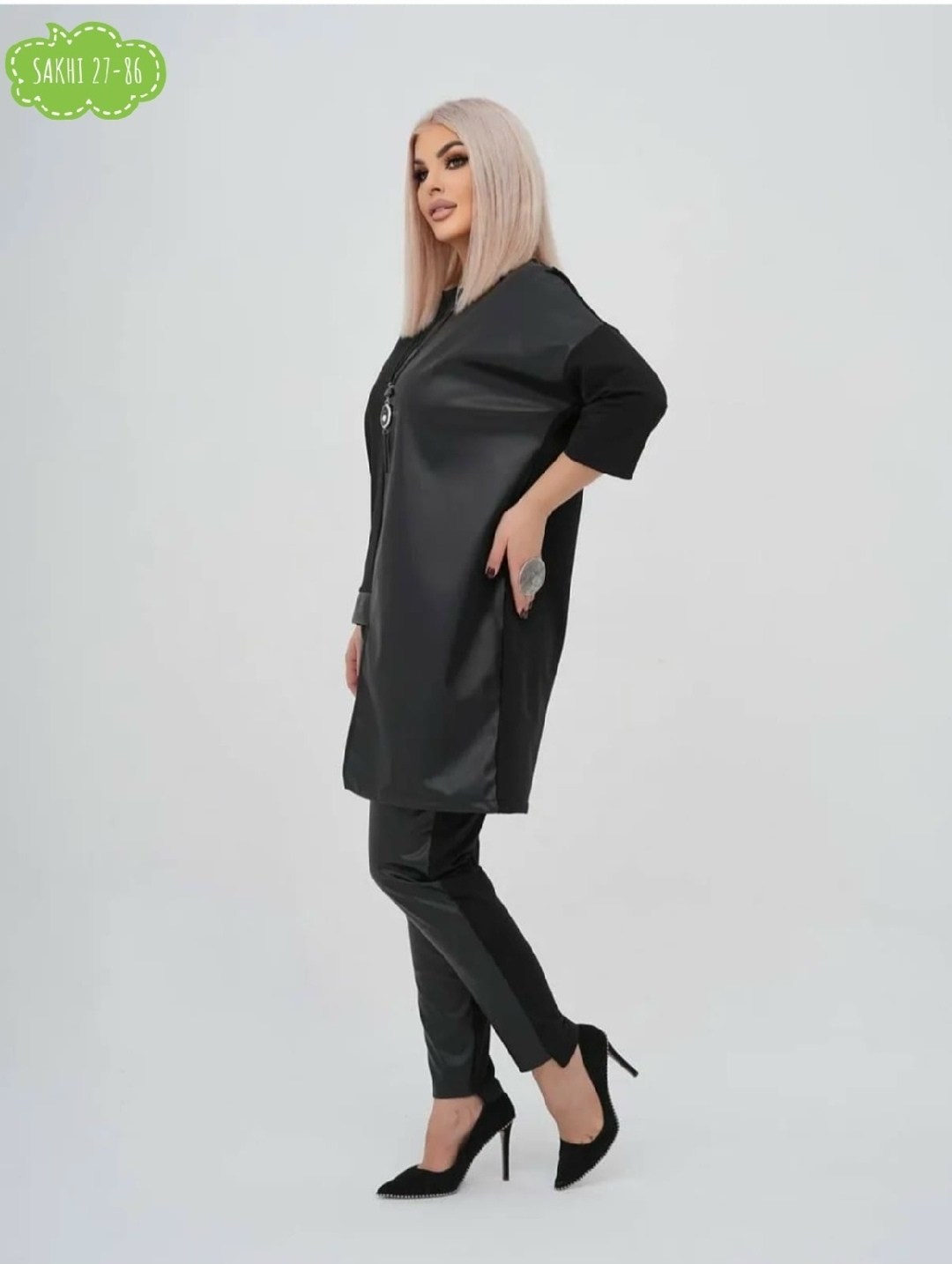 женские костюмы с трикотаж и экокожа,брючный костюм из экокожи,женский брючный костюм,женский костюм,костюм женский кожаный