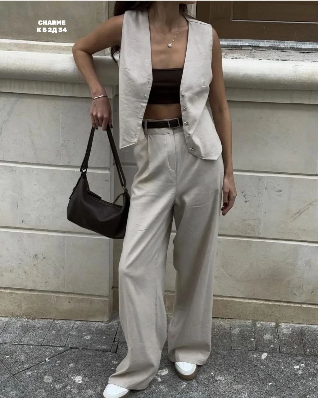 брючный костюм женский,костюм летний льняной с жилетом и брюками trendyclo,брючный костюм,льняной костюм