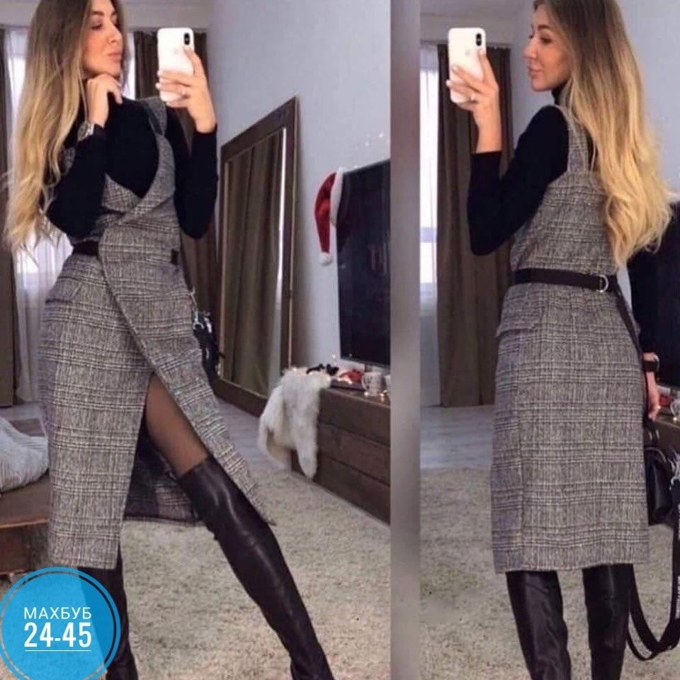 твидовый сарафан,теплый сарафан,сарафан,сарафан модный,сарафан для офиса