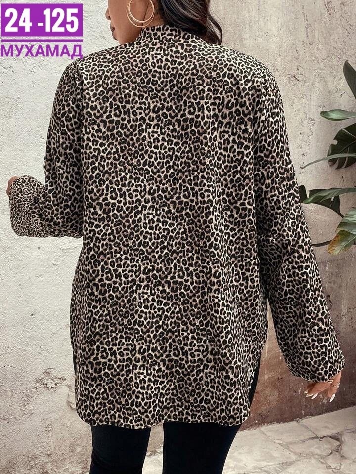 рубашка леопардовая k118a258,рубашка из леопардовой ткани,блузка универсальная,леопардовая шелковая блузка,блузка леопардовая