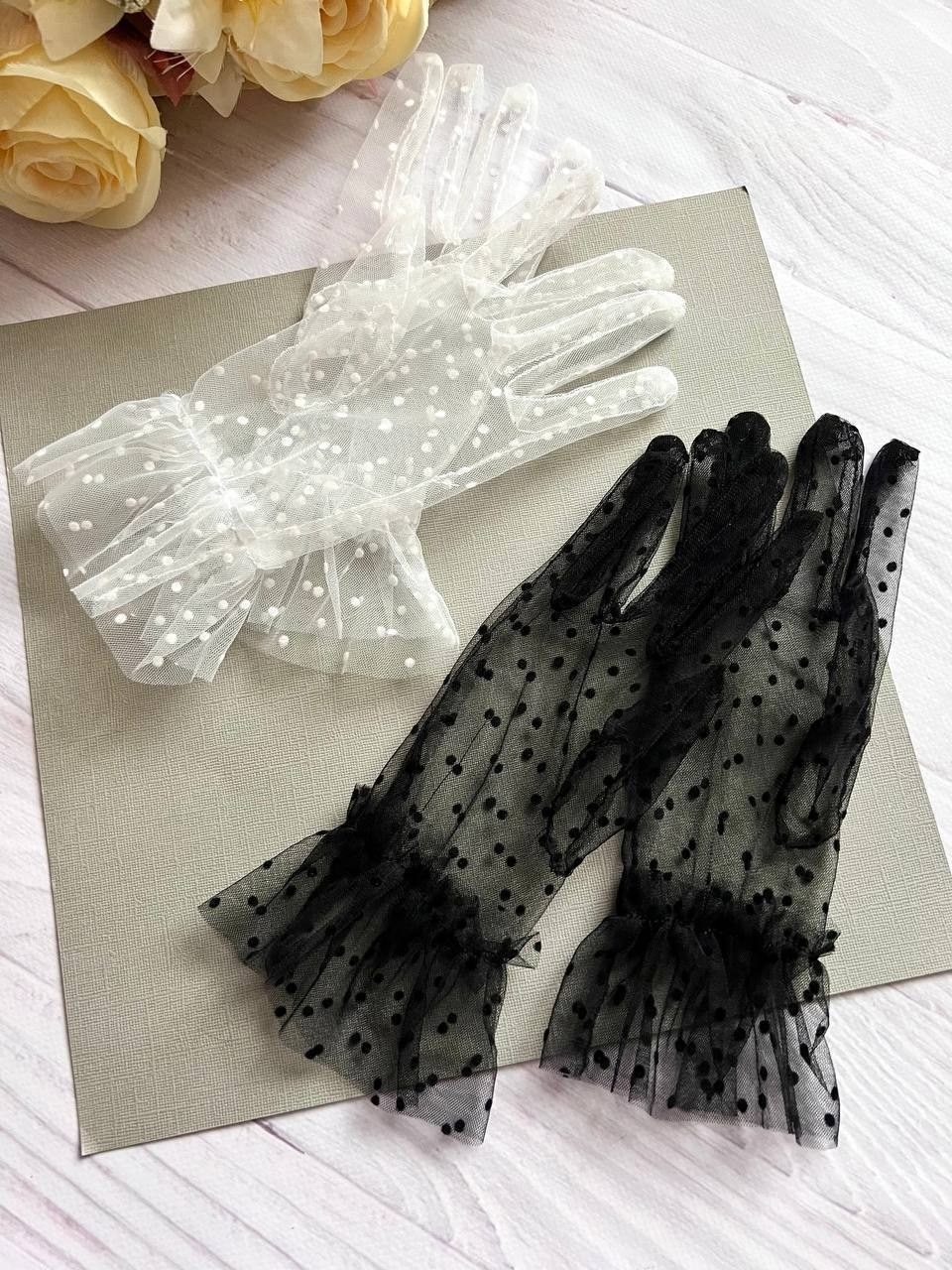 перчатки в сетку короткие прозрачные в горошек,перчатки женские кружевные,прозрачные перчатки,перчатки прозрачные в горох,кружевные перчатки