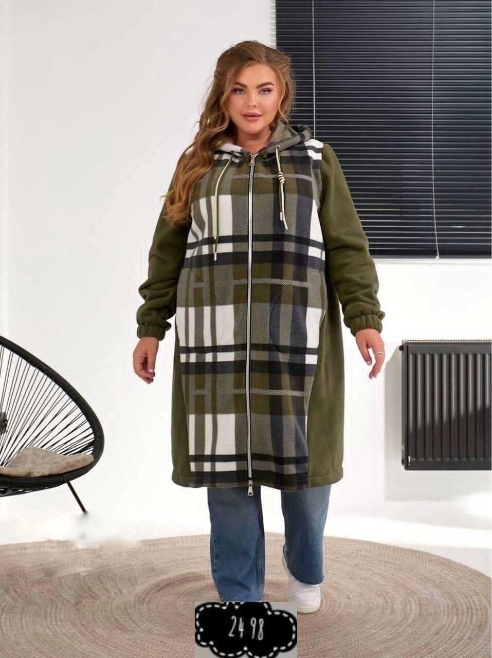 кардиган в клетку,пальто комбинированное,женский кардиган больших размеров,пальто в клетку,кардиган