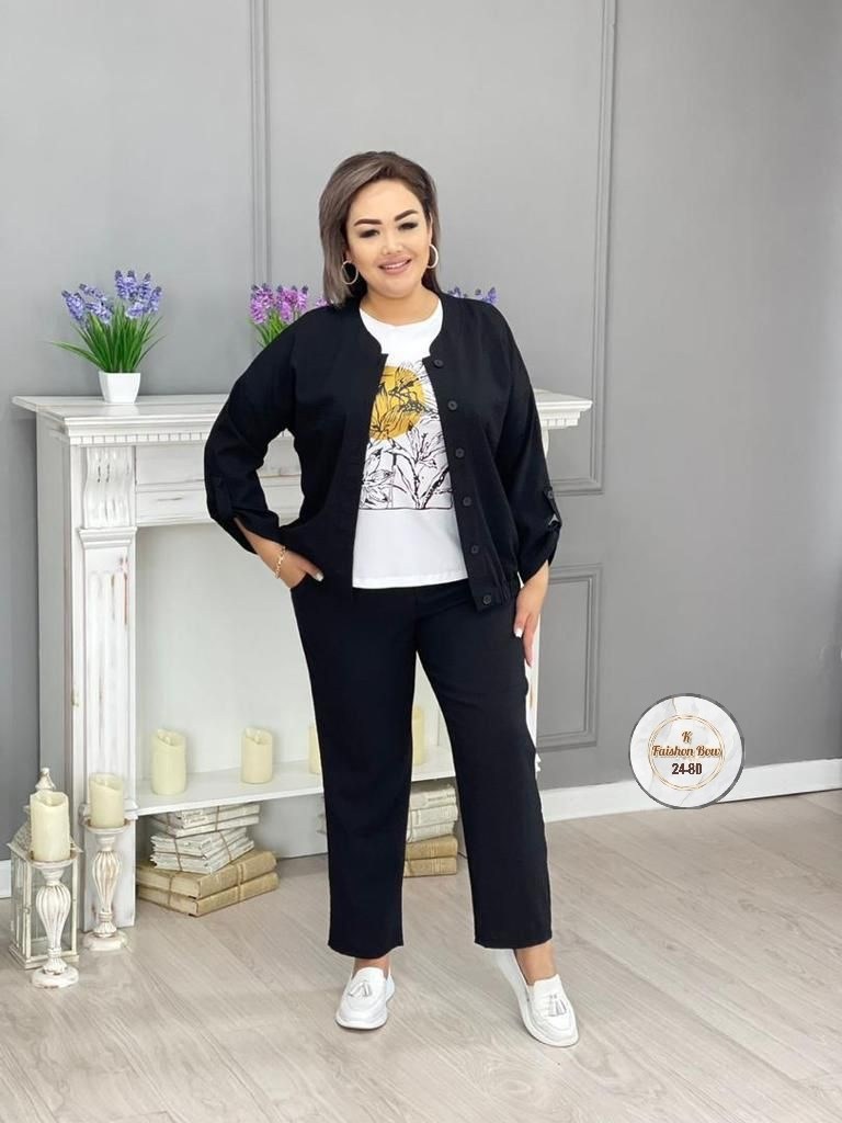 костюм тройка лен женский,костюм женский большие размеры,женские костюмы больших размеров,костюм классический,костюм женский больших размеров арт. 11415721