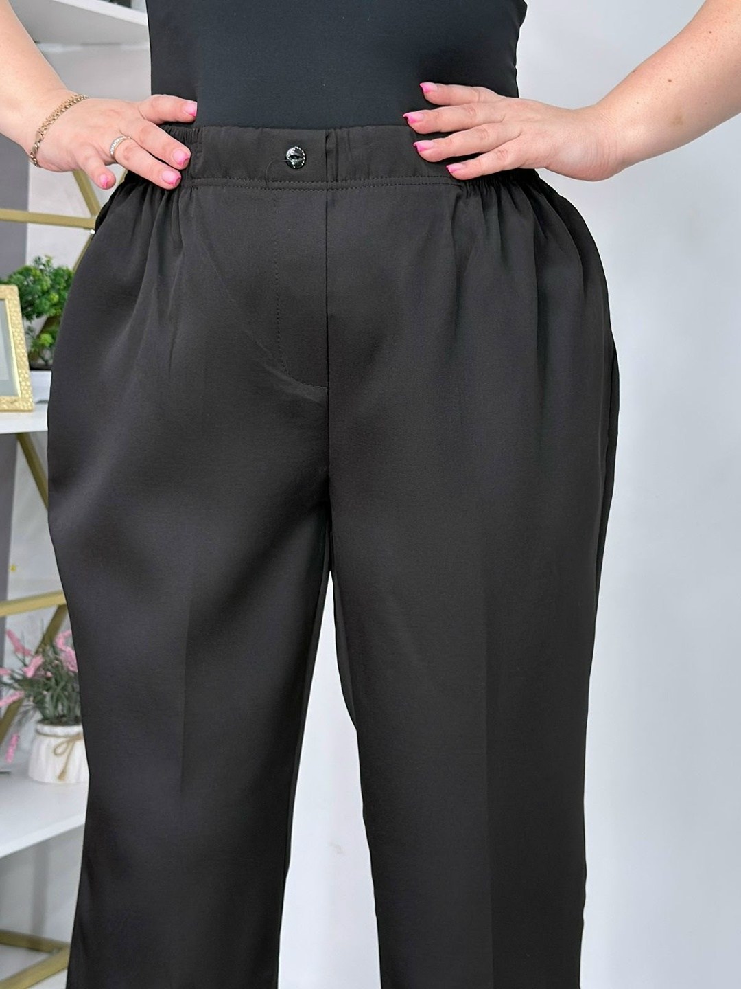 брюки anastasia mak 1270-4 черный,брюки зауженные,классические брюки,брюки классические офисные me lady 264756960,женские классические брюки