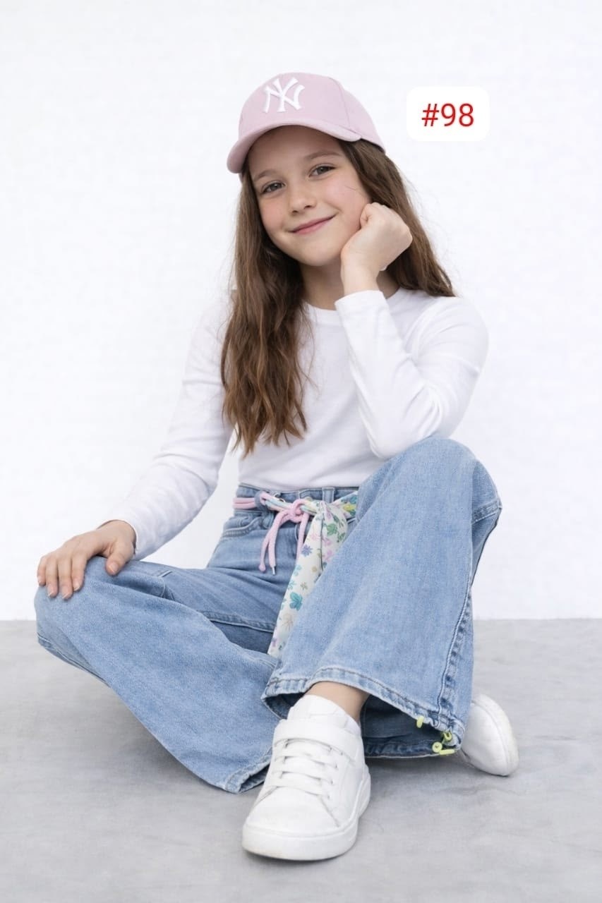 джинсы для девочки,джинсы широкие для девочек,джинсы клеш для девочек,джинсы для девочки kaftan размер 30 (98-104 см) голубые,широкие джинсы подростковые