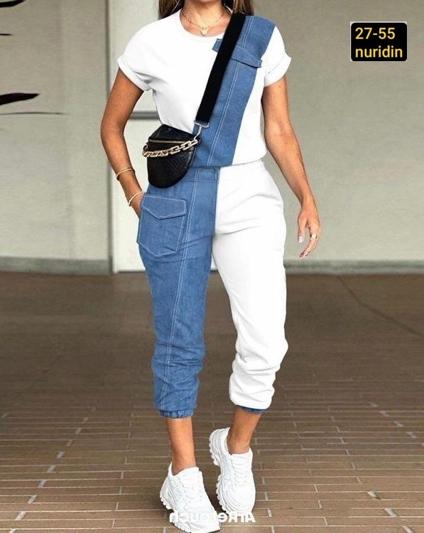 женский джинсовый комбинезон,джинсовые комбинезоны,женский джинсовый костюм,женский спортивный костюм из двух предметов,женские комбинезоны