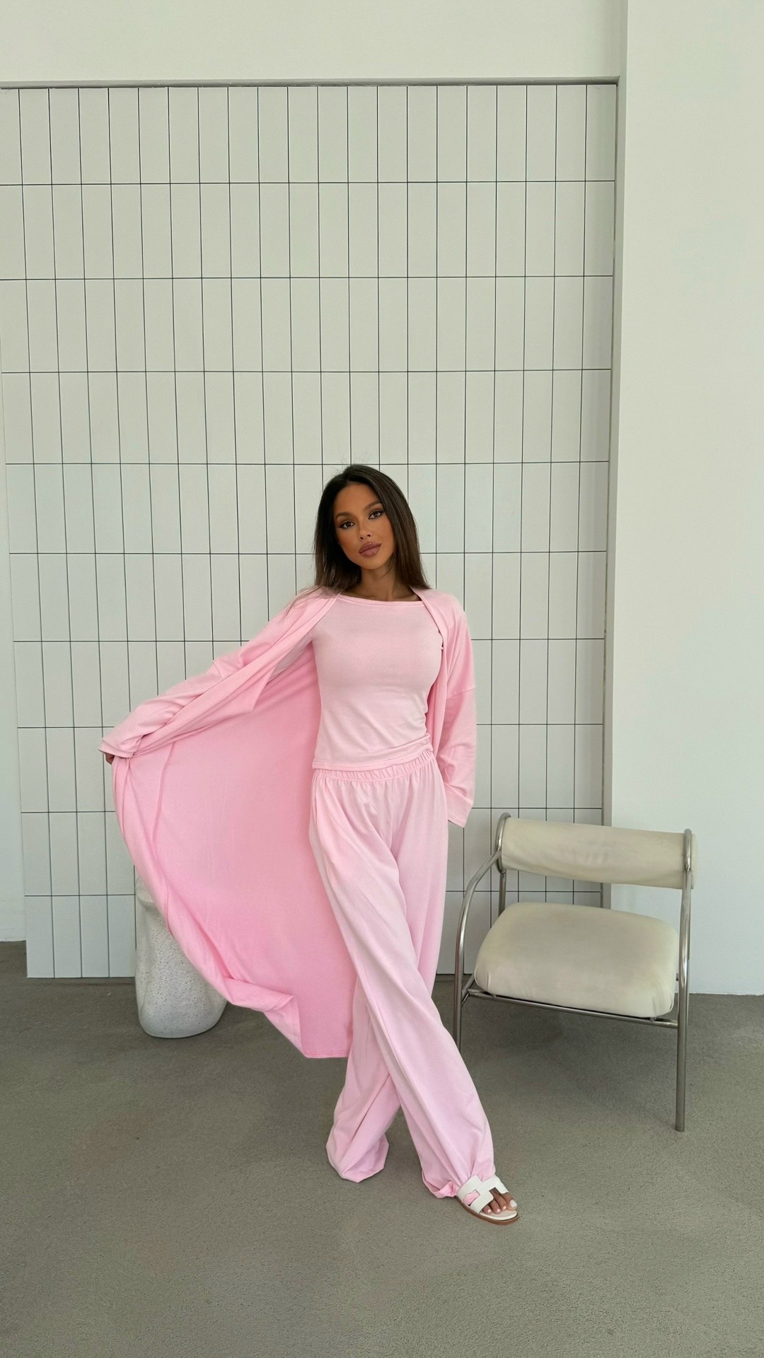 костюм тройка: кардиган, топ, брюки палаццо (плотный хлопок),костюм с брюками,брючный костюм повседневный,костюм женский,костюм женский брючный