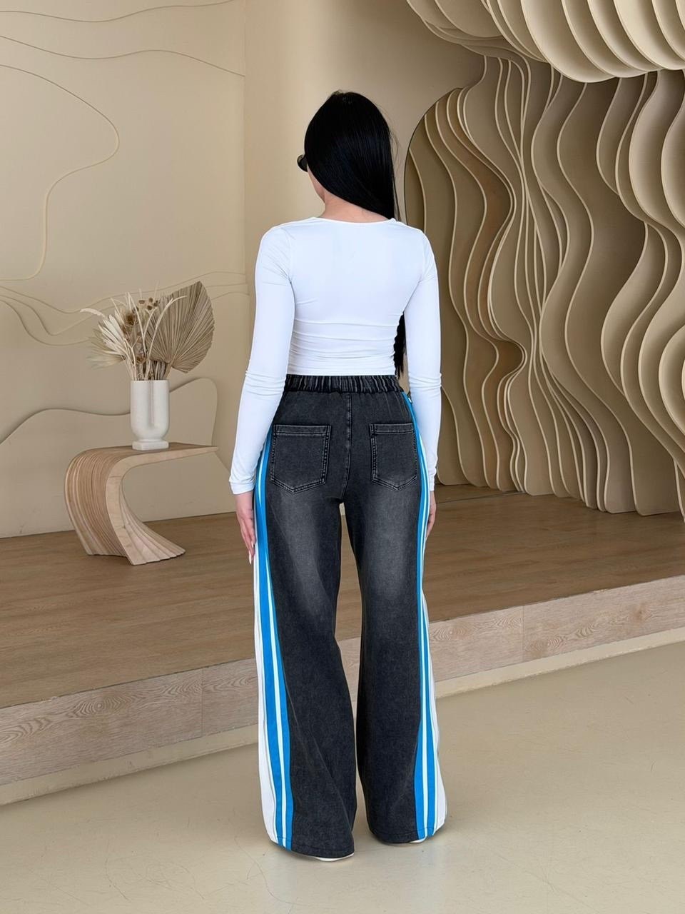 джинсы комбинированные,джинсы с лампасами,джинсы спортивные,джинсы с полосками,широкие брюки