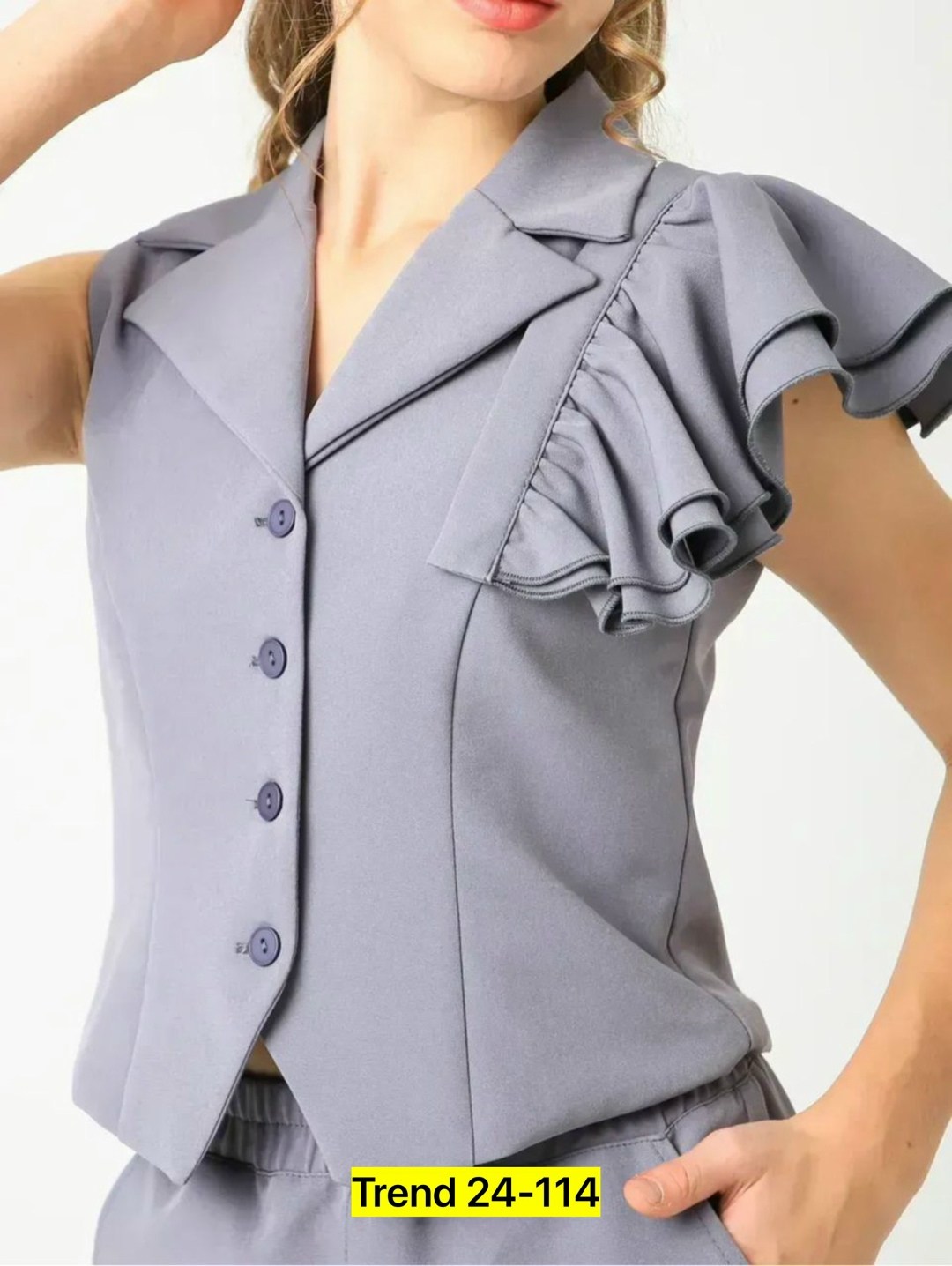 брючный костюм женский,серый брючный костюм,костюм брючный,брючный комплект gizart 5378 серый,костюм брючный с жилетом