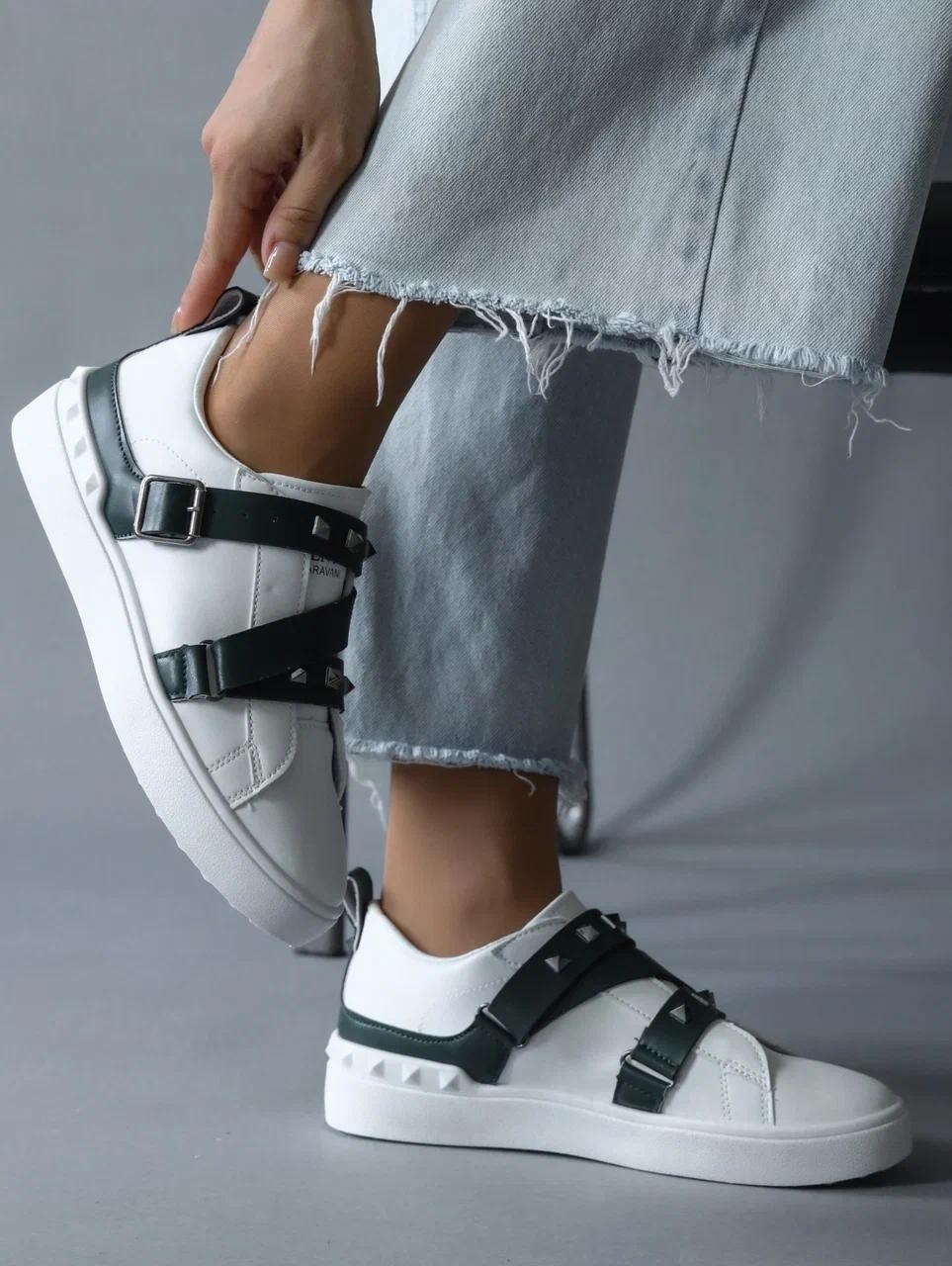 , модная, женская,кроссовки с ремешком,valentino кроссовки