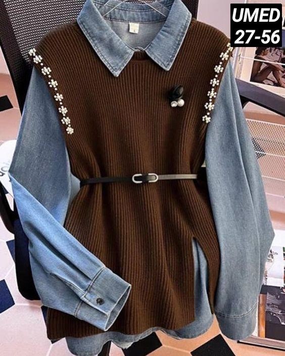 жилет с рубашкой,женская кофта,трикотажный жилет,женская жилетка