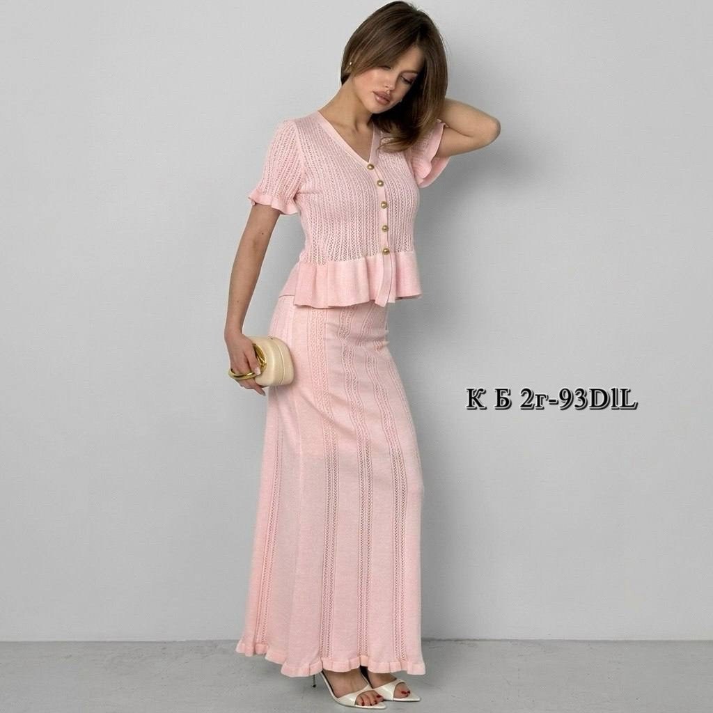 костюм юбочный трикотажный вязаный khubbi,костюм с юбкой,вязаное крючком платье,трикотажные костюмы,костюм женский крючком