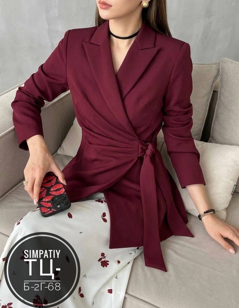 платье пиджак офисное kasdemo 209228959,платье пиджак,платье пиджак женский,платье пиджак бордовое,платье с запахом