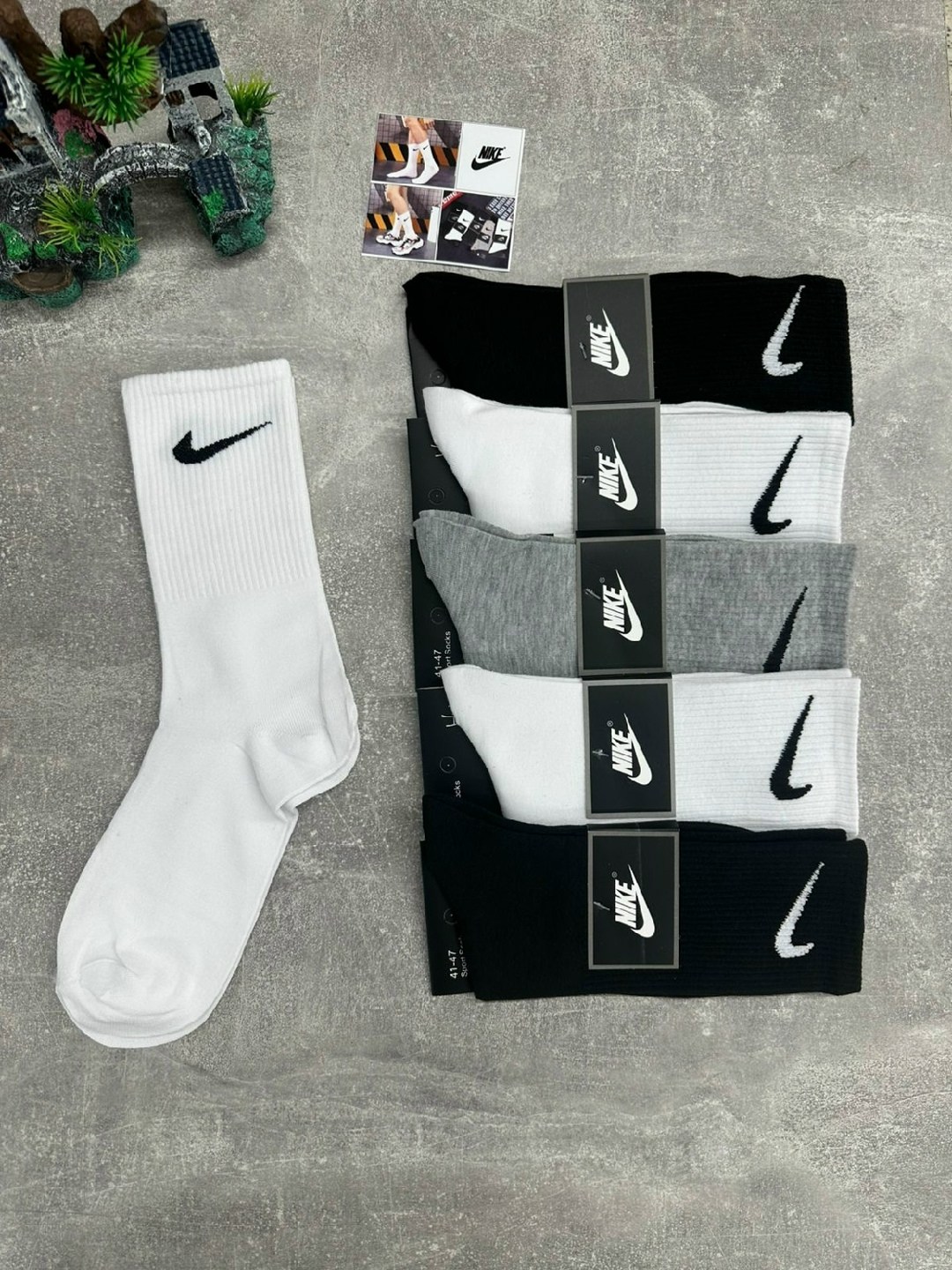 носки nike спортивные высокие набор 5 пар,мужские носки,носки nike высокие,носки высокие nike набор мужских носков,носки спортивные мужские