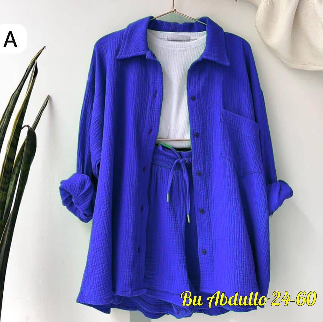 муслиновый костюм женский с шортами,костюм двойка женская,женские костюмы,комплект одежды,