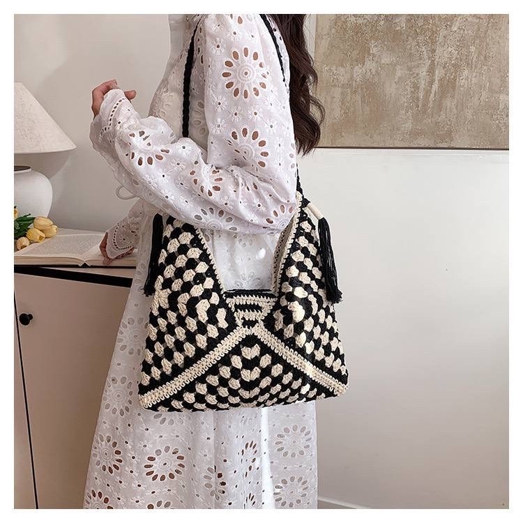 сумка пляжная плетеная,вязаная сумка,плетеная сумка,женская соломенная сумка,вязаная сумочка