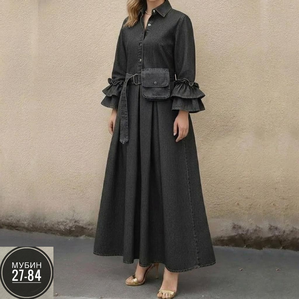 женское джинсовое платье,платье из джинсовой ткани,джинсовая платье,джинсовое платье с длинными рукавами,женское джинсовое платье с длинным рукавом