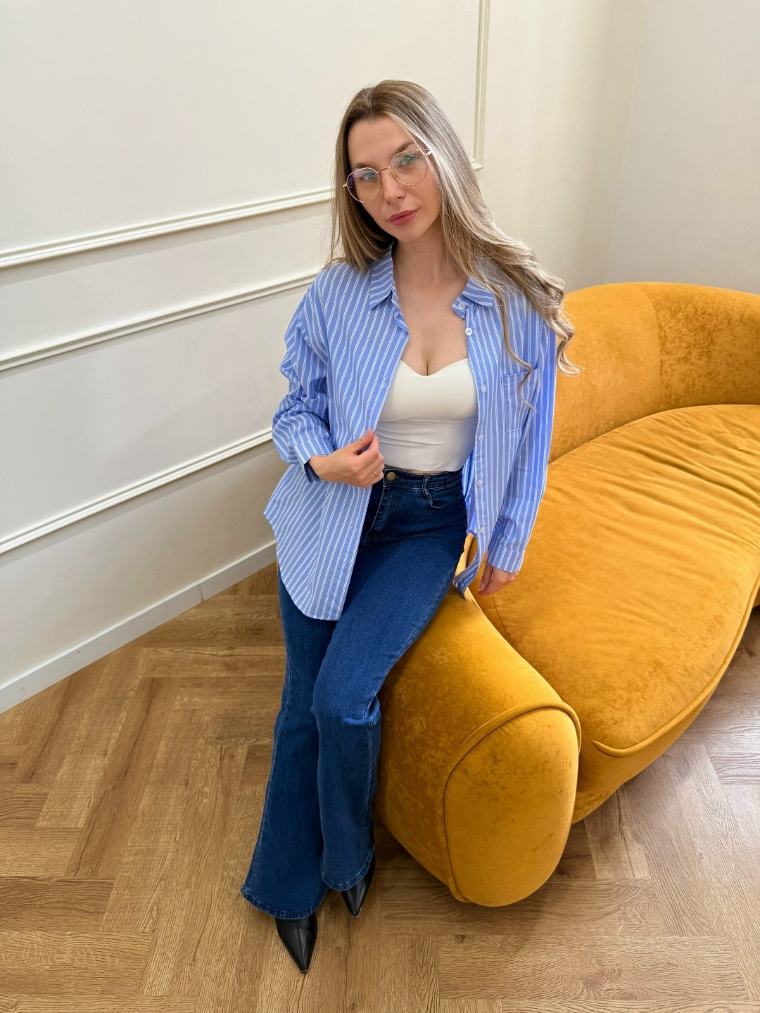 рубашка madmext синий,рубашка в полоску,рубашка женская,стильная рубашка,женская рубашка в полоску