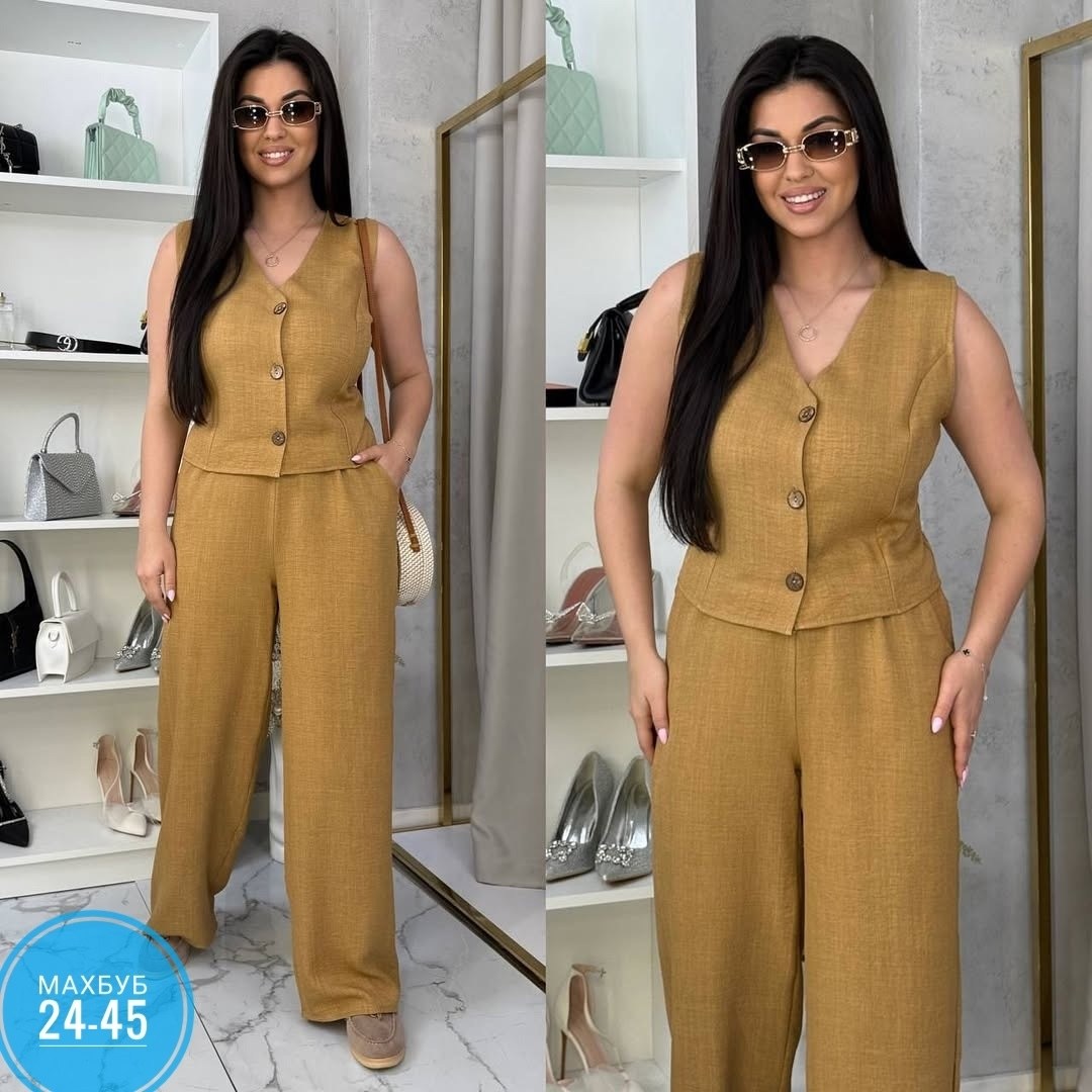 костюм женский брючный,брючный костюм,костюм двойка,костюм брюки палаццо и жилет,женский костюм