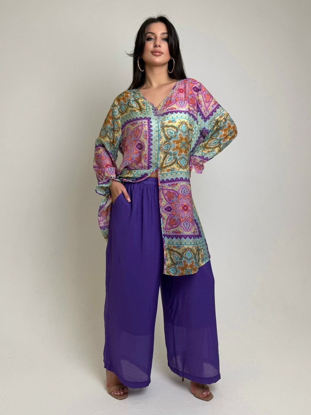 костюм в пижамном стиле,брючный костюм из штапеля,костюм с принтом,летние костюмы,