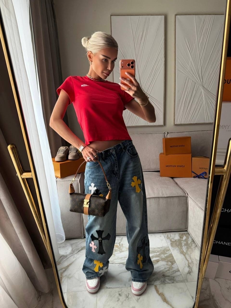 джинсы с вышивкой,джинсы с крестом,джинсовые брюки,джинсы с принтом,осенние y2k винтажные джинсы с цветочной вышивкой для мужчин