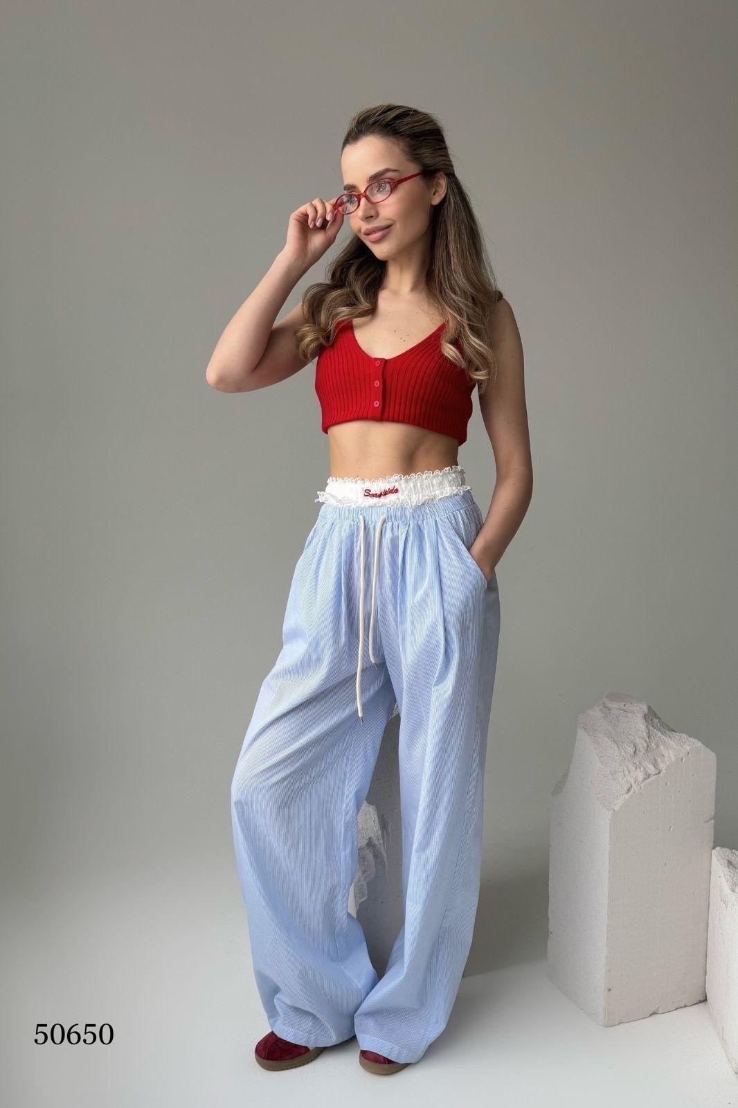 брюки палаццо из муслина,брюки широкие,повседневные брюки,брюки голубой,брюки палаццо