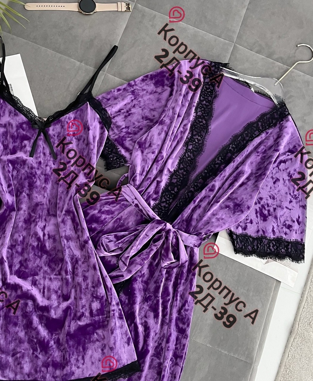 комплект велюровый,комплект пижама,пижама и халат из велюра,домашняя одежда женская,комплект велюровый тройка пижама