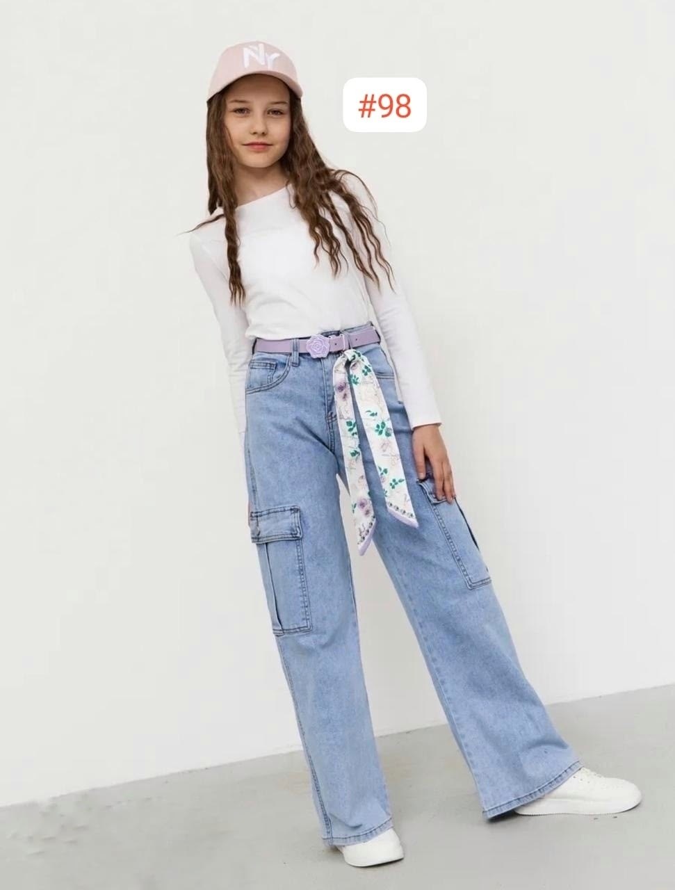 джинсы для девочки,джинсы широкие для девочек,джинсы клеш для девочек,джинсы для девочки kaftan размер 30 (98-104 см) голубые,широкие джинсы подростковые
