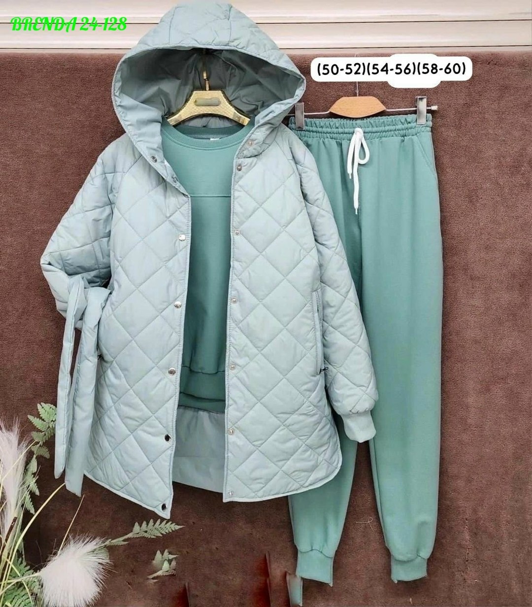 cпортивный костюм женский на флисе,костюм спортивный тройка с длинным стеганым пальто cubi shop,костюм спортивный тройка с длинным стеганым пальто,костюм тройка с курткой,костюм женский тройка