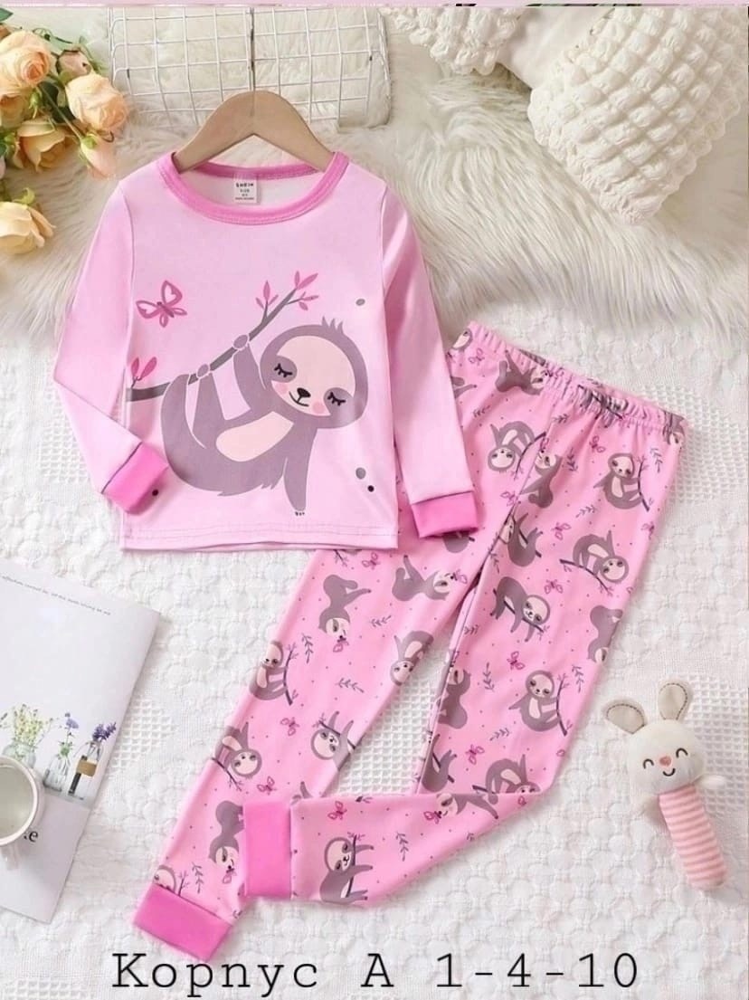 пижама для девочек,пижама детская,пижама с пандами,пижама теплая,пижам