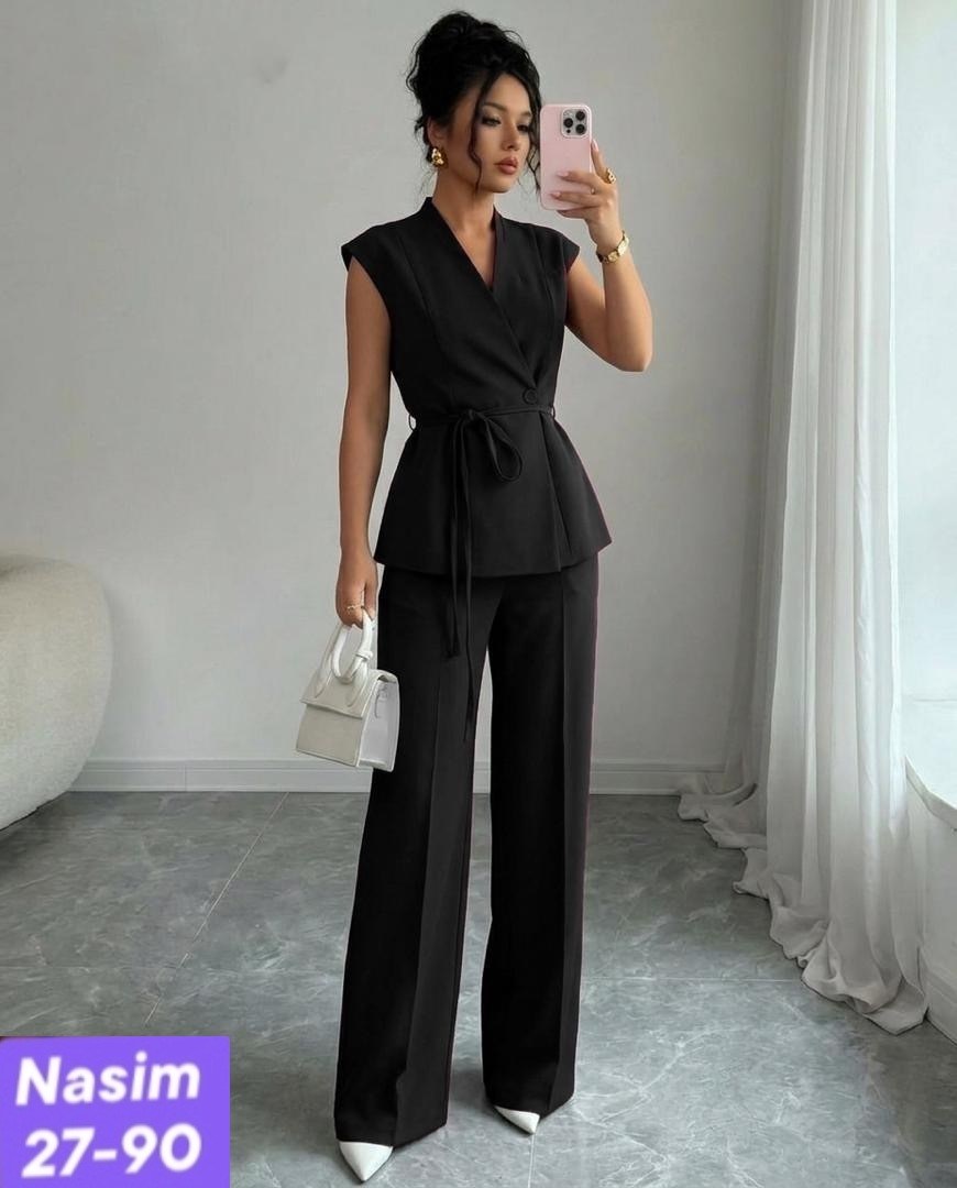 костюм с прямыми брюками,летний брючный костюм с жилетом bk06-10-1,брючные костюмы bezko,костюм женский брючный,белый костюм брючный