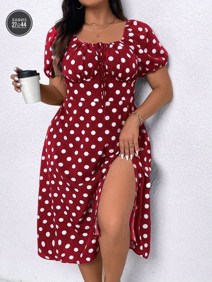 женское платье в горох,женские платья больших размеров,платье женское в горошек,платье в горошек,платье женской