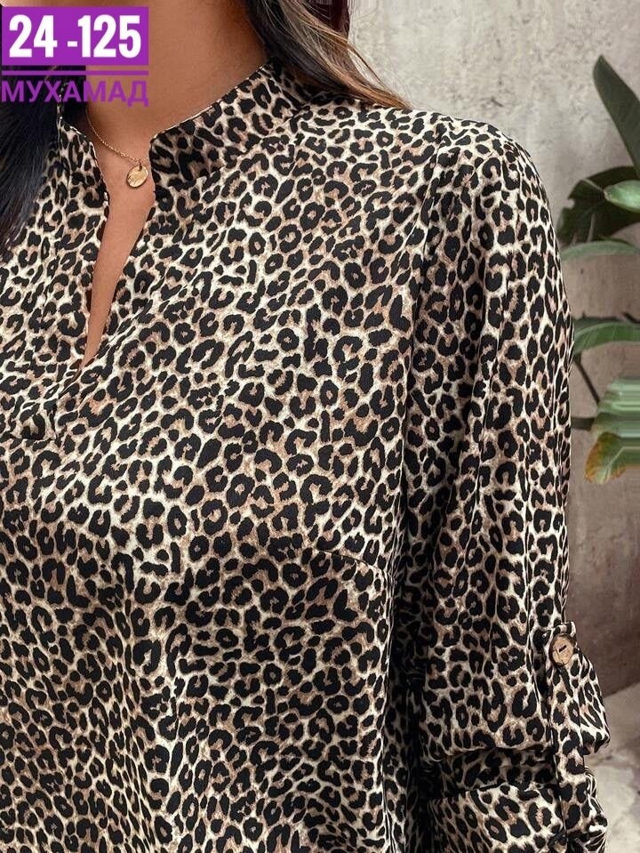 рубашка леопардовая k118a258,рубашка из леопардовой ткани,блузка универсальная,леопардовая шелковая блузка,блузка леопардовая