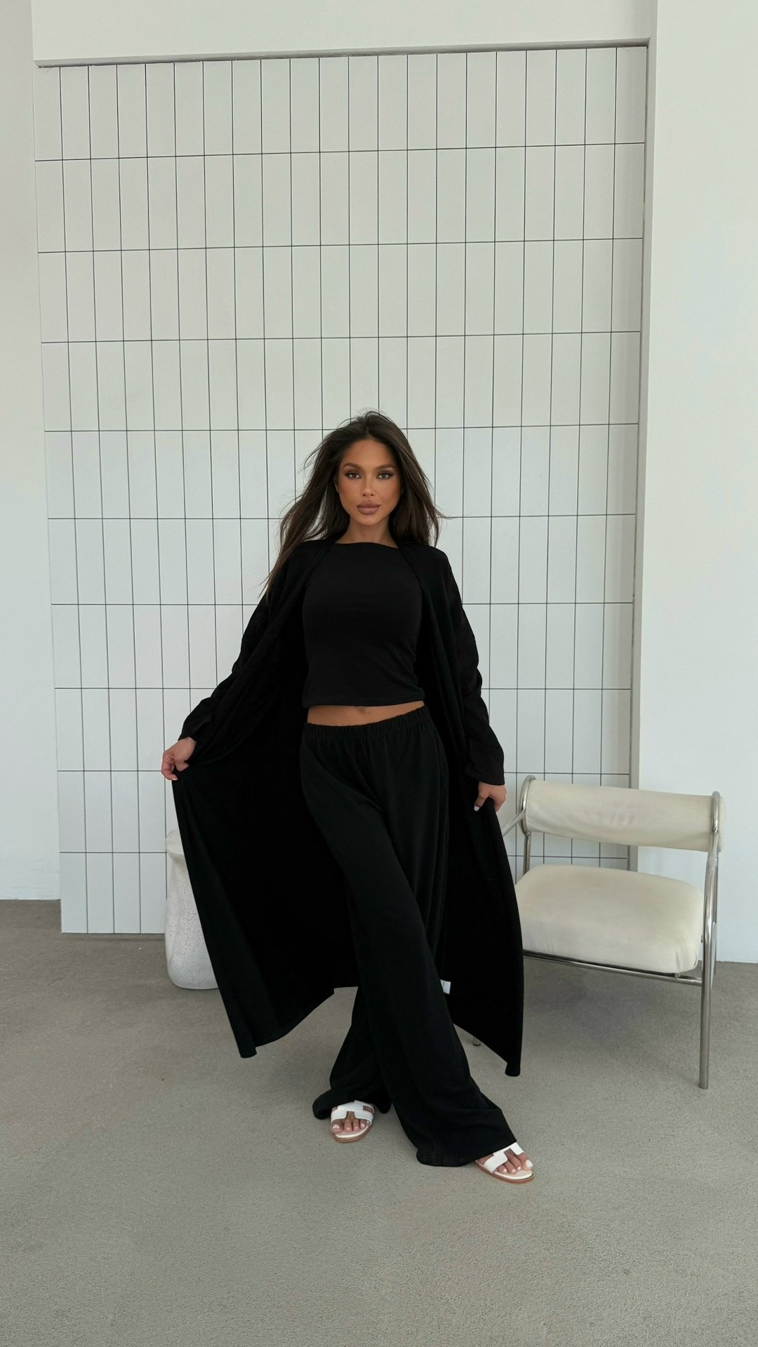 костюм тройка: кардиган, топ, брюки палаццо (плотный хлопок),костюм с брюками,брючный костюм повседневный,костюм женский,костюм женский брючный