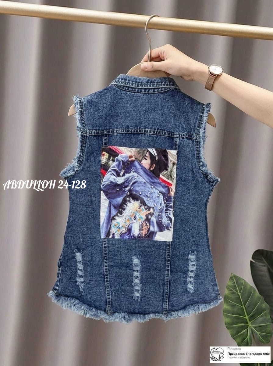 джинсовая жилетка,жилет джинсовый,жилет для девочки джинсовый,джинсовая жилетка детская,джинсовый жилет женский