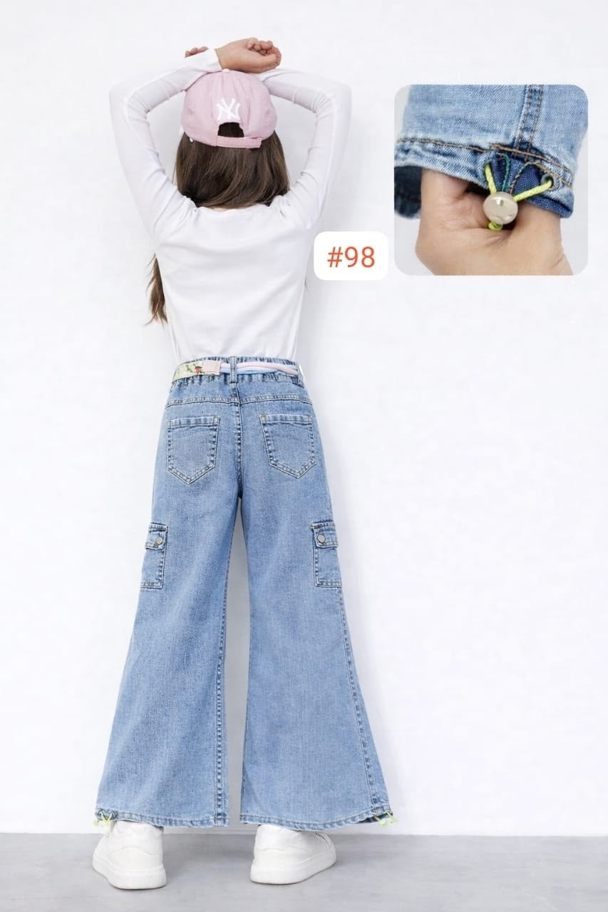джинсы для девочки,джинсы широкие для девочек,джинсы клеш для девочек,джинсы для девочки kaftan размер 30 (98-104 см) голубые,широкие джинсы подростковые