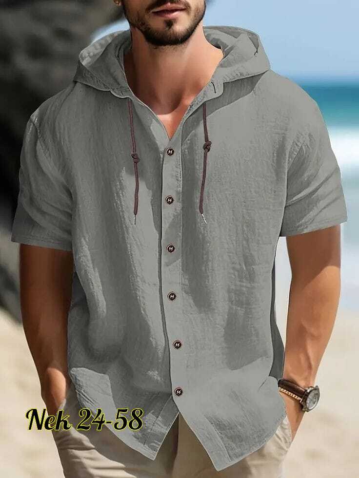 рубашка с капюшоном,летние рубашки,повседневная рубашка,мужская льняная рубашка,мужская повседневная рубашка