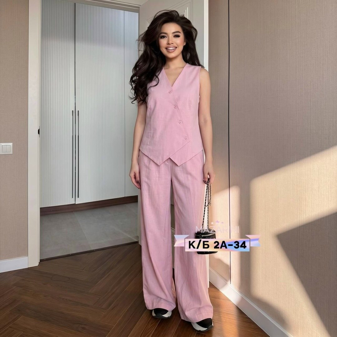 костюм летний льняной с жилетом и брюками палаццо,костюм льняной летний брючный с жилетом и брюками паллацо,женский брючный костюм двойка,брючный костюм,костюм льняной летний брючный с жилетом и брюка