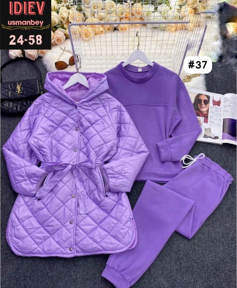 костюм из флиса с начесом плащевка размер 50 52 54 56 58,куртка-жатка,костюм теплый на флисе,костюм женский на флисе,костюм тройка с курткой