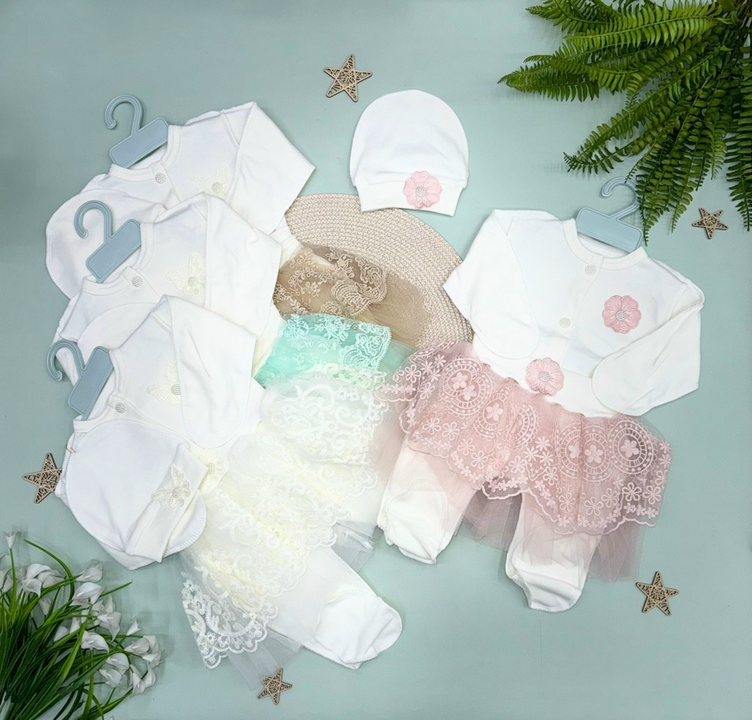 комплект на выписку,комплект на выписку fleole для девочки кружевная,комплект на выписку трия,комплект на выписку папитто,комплект для новорожденного на выписку