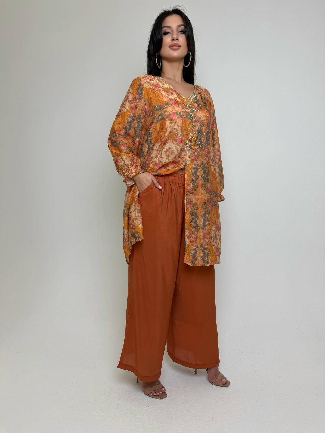 костюм с брюками,брючный комплект,костюм брючный женский,шифоновые брюки,женский костюм с брюками