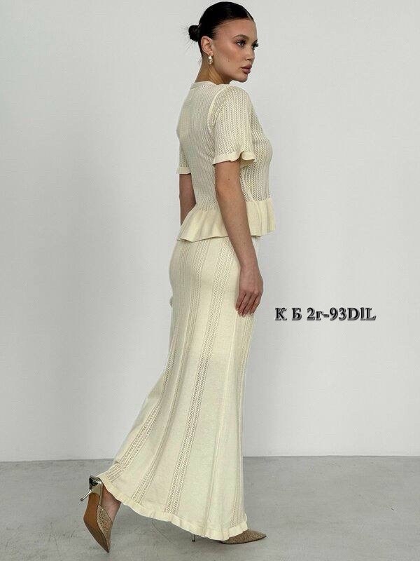 костюм юбочный трикотажный вязаный khubbi,костюм с юбкой,вязаное крючком платье,трикотажные костюмы,костюм женский крючком