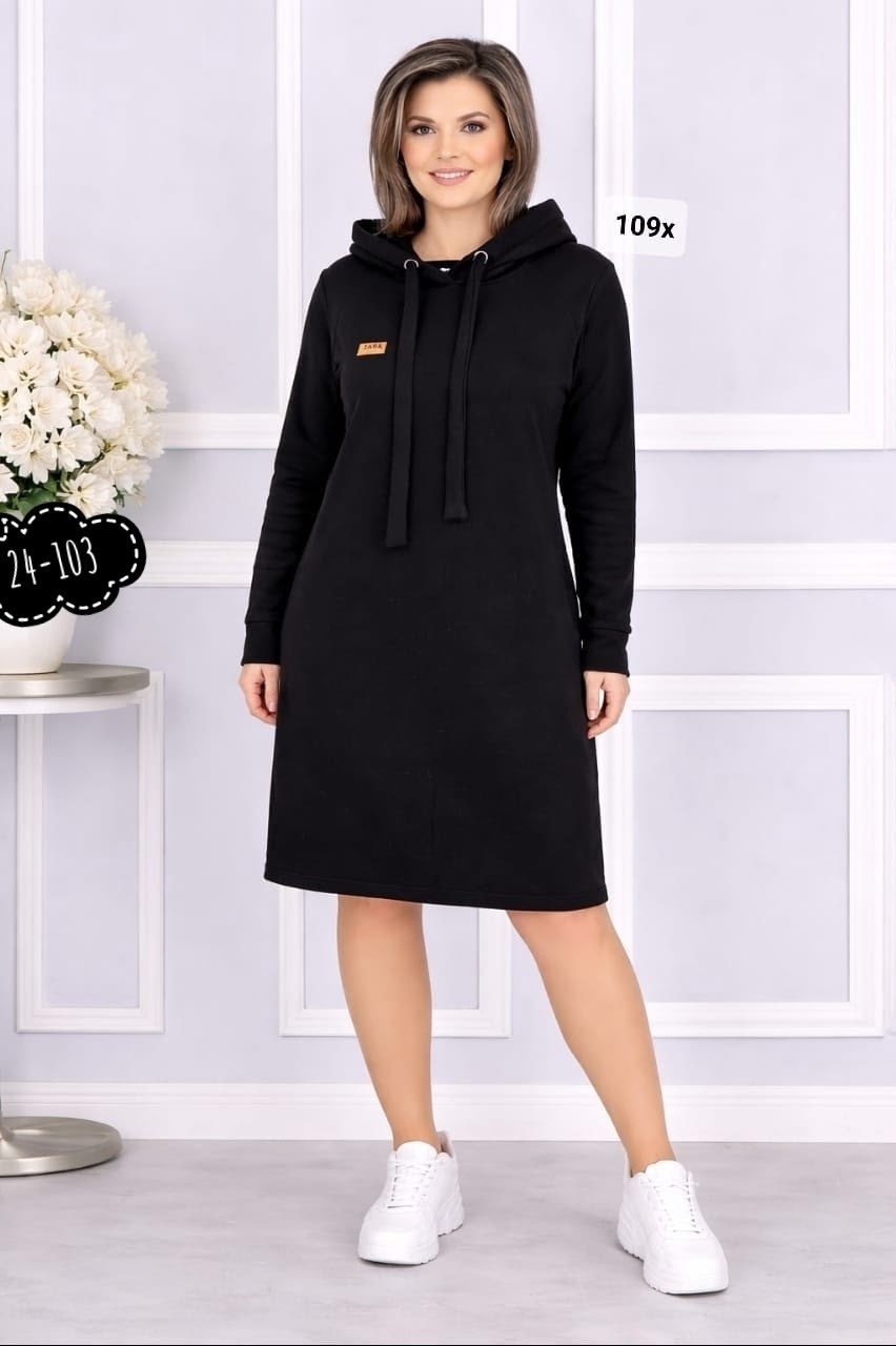 платье на флисе,теплое платье,трикотажное платье,платье спортивное,платье с капюшоном