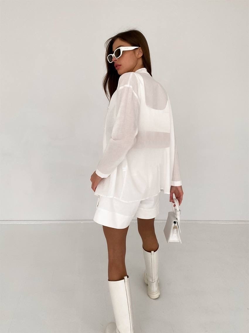 женский льняной костюм с шортами,летний костюм с рубашкой,льняной костюм с шортами,костюм с шортами и рубашкой,туника рубашка оверсайз