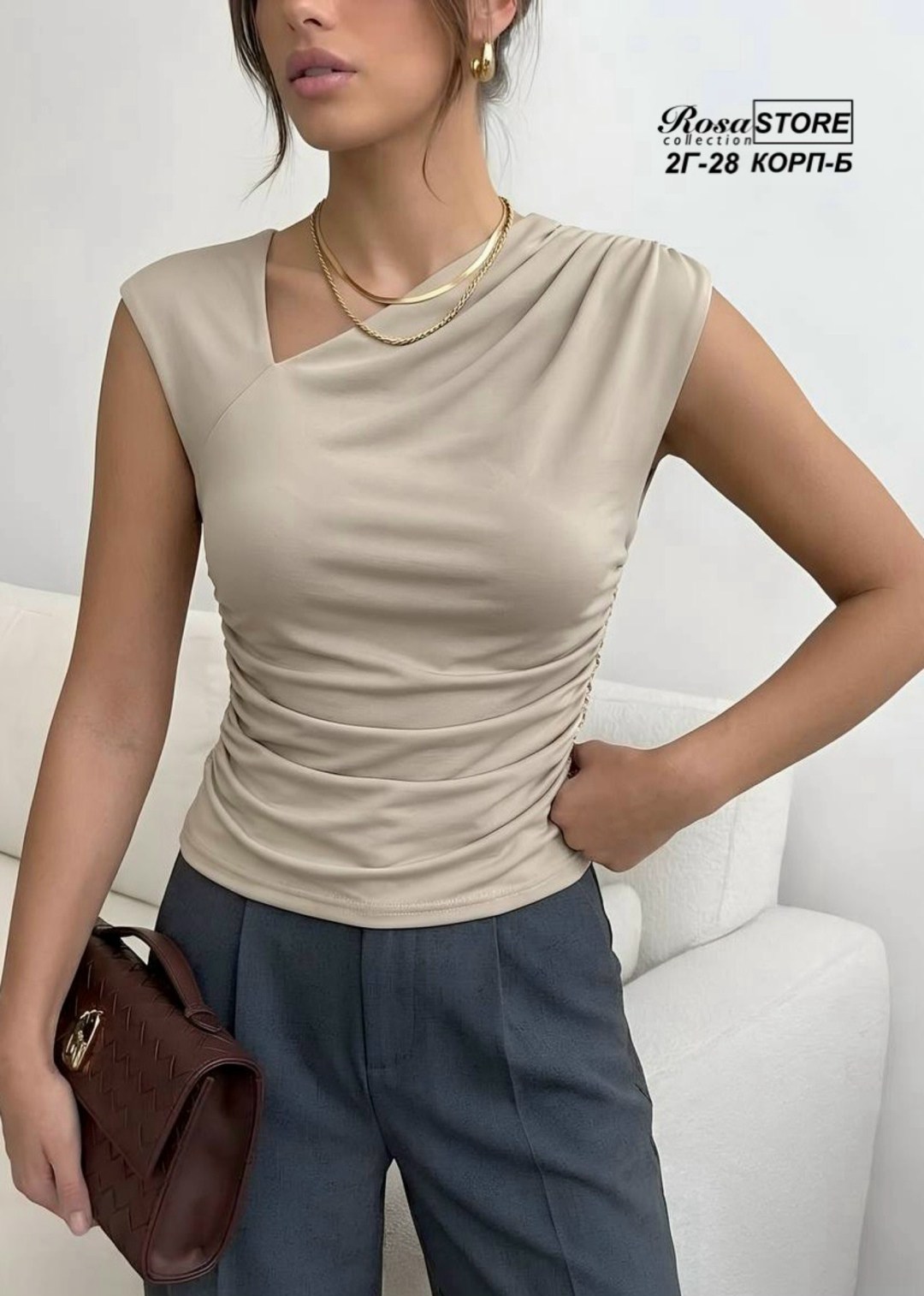 топ женский,женская майка,блузка женская,топ с драпировкой,элегантные топы