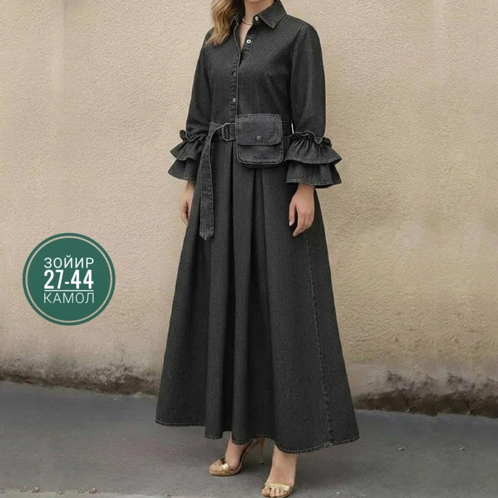 женское джинсовое платье,платье из джинсовой ткани,джинсовая платье,джинсовое платье с длинными рукавами,платья