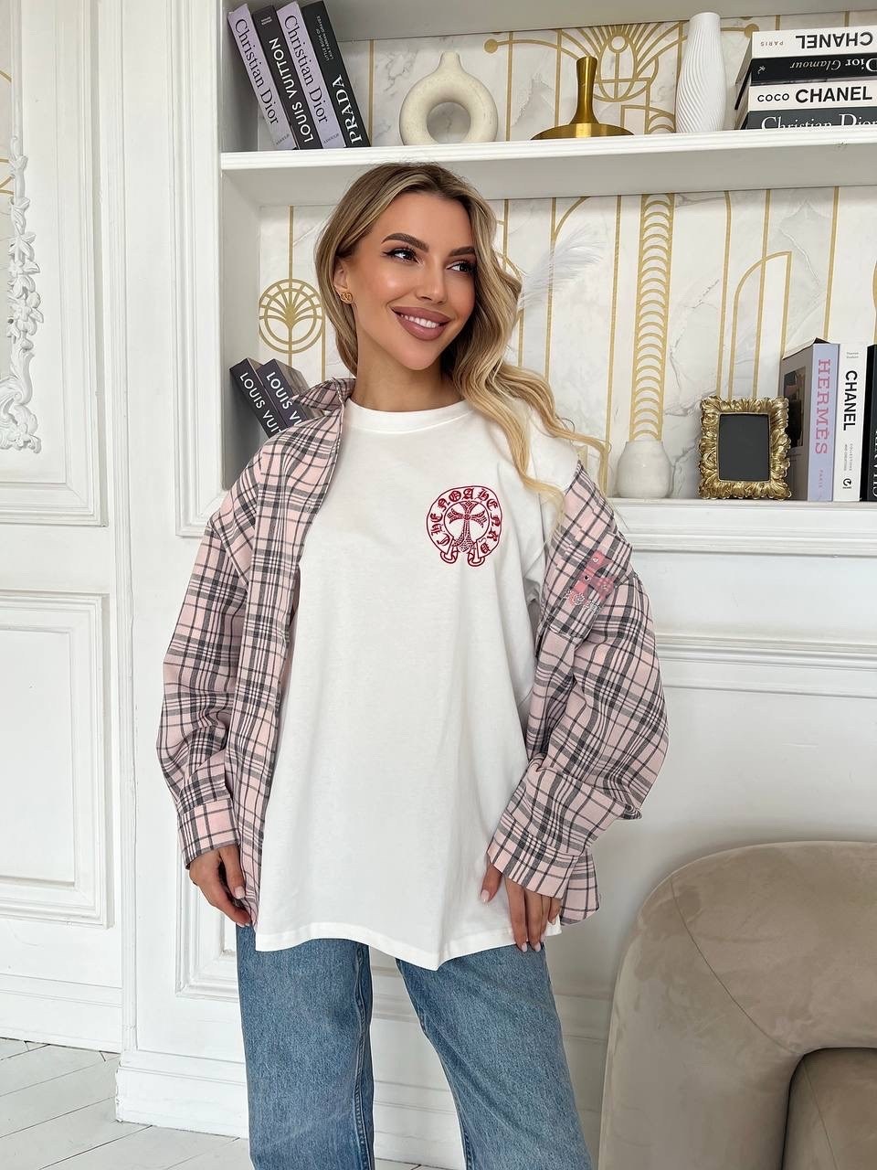 женская рубашка в клетку оверсайз,женская рубашка в клетку,рубашка в клетку,рубашка универсальная женская розовая в клетку фланель фланелевая оверсайз,рубашка в клетку женская удлиненная оверсайз 14th