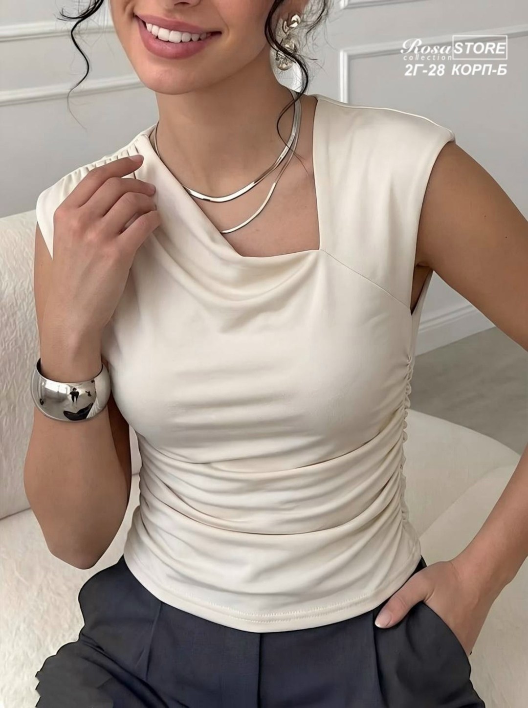топ женский,женская майка,блузка женская,топ с драпировкой,элегантные топы