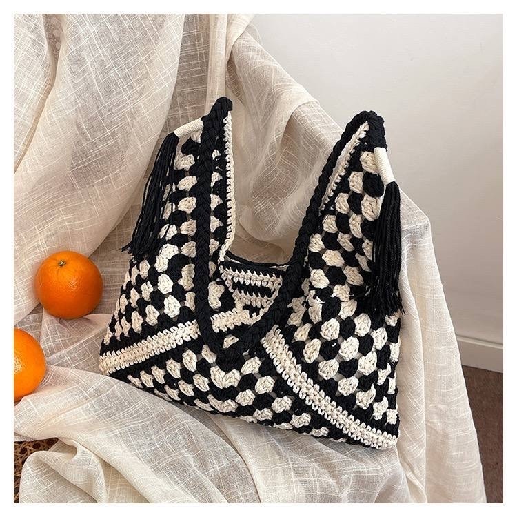 сумка пляжная плетеная,вязаная сумка,плетеная сумка,женская соломенная сумка,вязаная сумочка